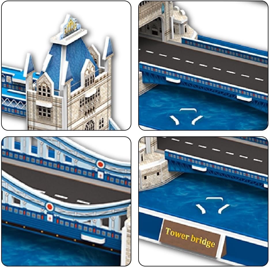 3D Tower Bridge Puzzle DIY Model Kit for Adults Kids Educational Fun