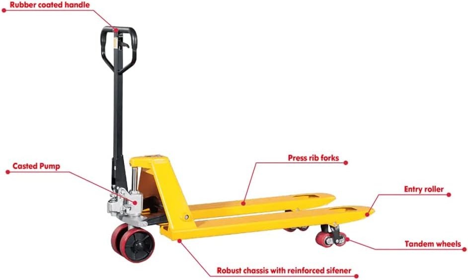 2500kg Hand Pallet Truck 550×1150mm Heavy Duty Pump Jack Trolley Fully Assembled