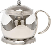 Glass Teapot 1L Loose Leaf Tea Pot with Infuser Borosilicate Silver