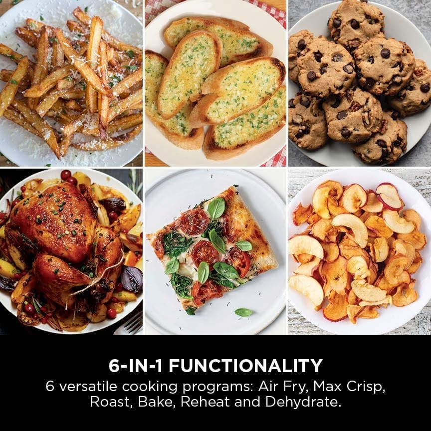 Vertical Dual Drawer Air Fryer 9.5L | Slim Space-Saving 4-Level Cooker | 6-in-1