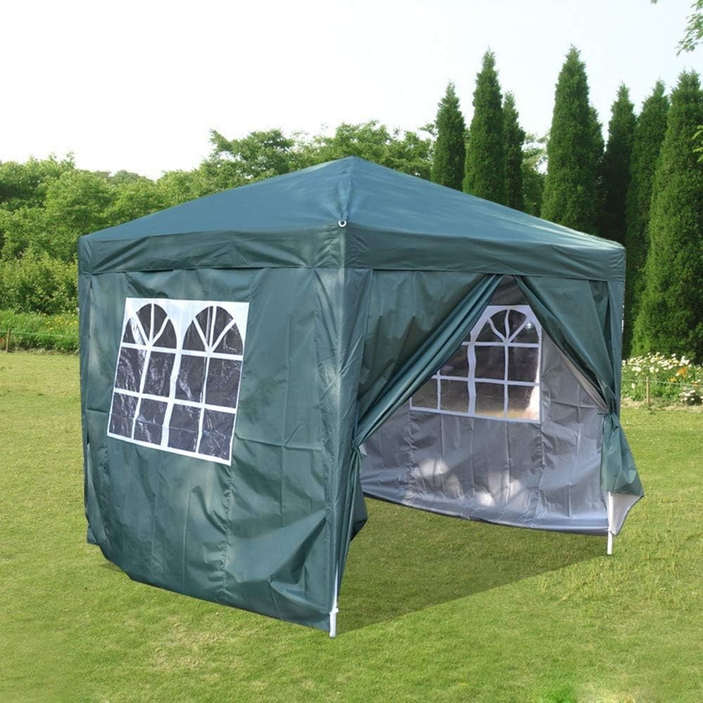 2.5x2.5m Green Waterproof Pop-Up Garden Gazebo Party Tent with Sides