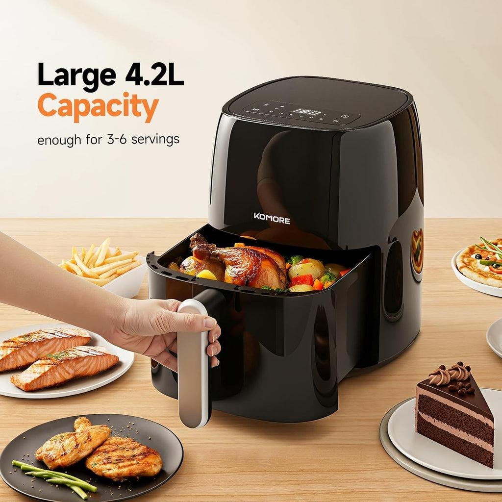 Digital Air Fryer 4.2L | 6-in-1 Presets, RapidAir, 1500W, Low-Oil, Touch Screen