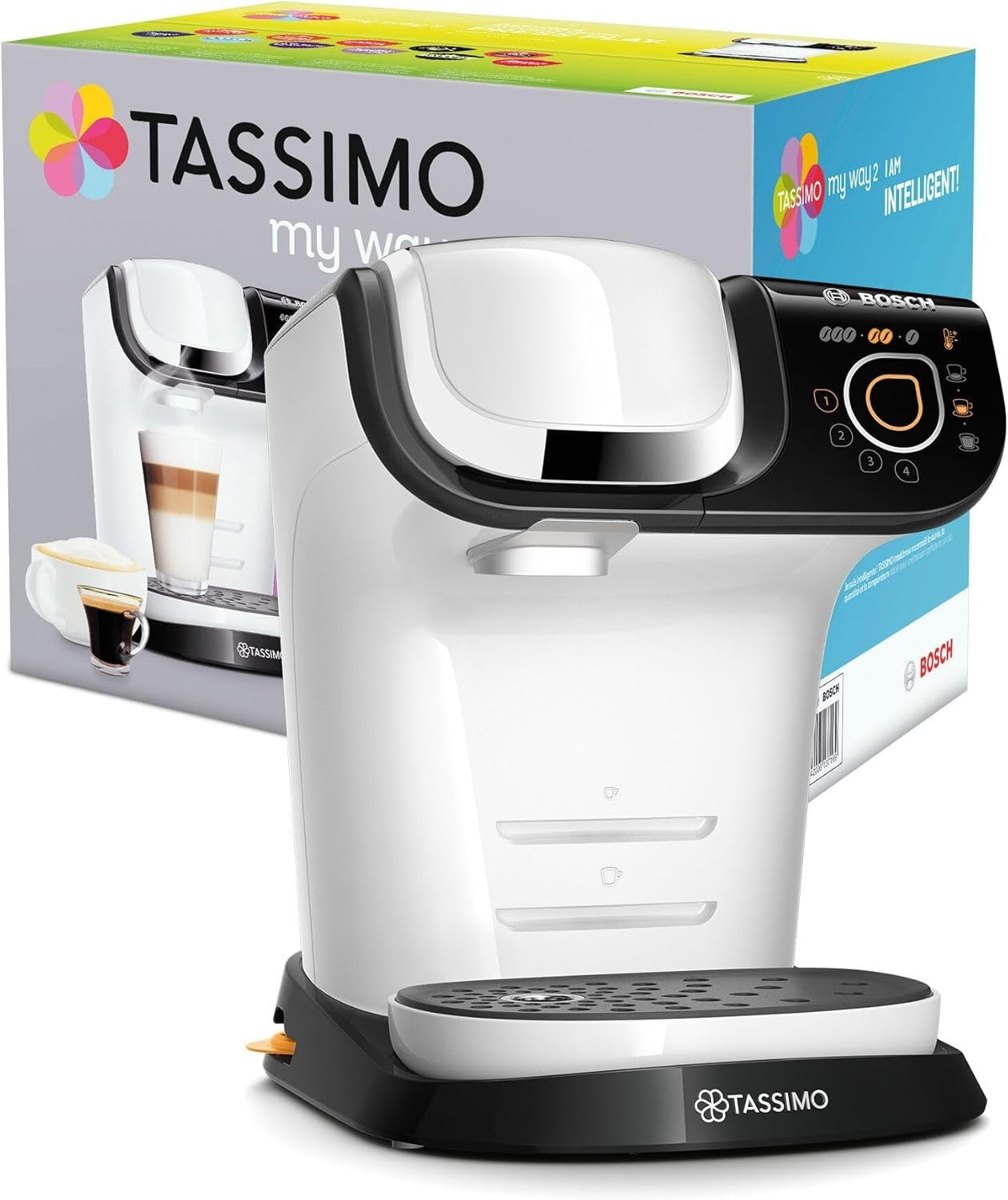 Pod Coffee Machine 1.3L Large Tank 1500W Fast Brew Auto Clean Compact White