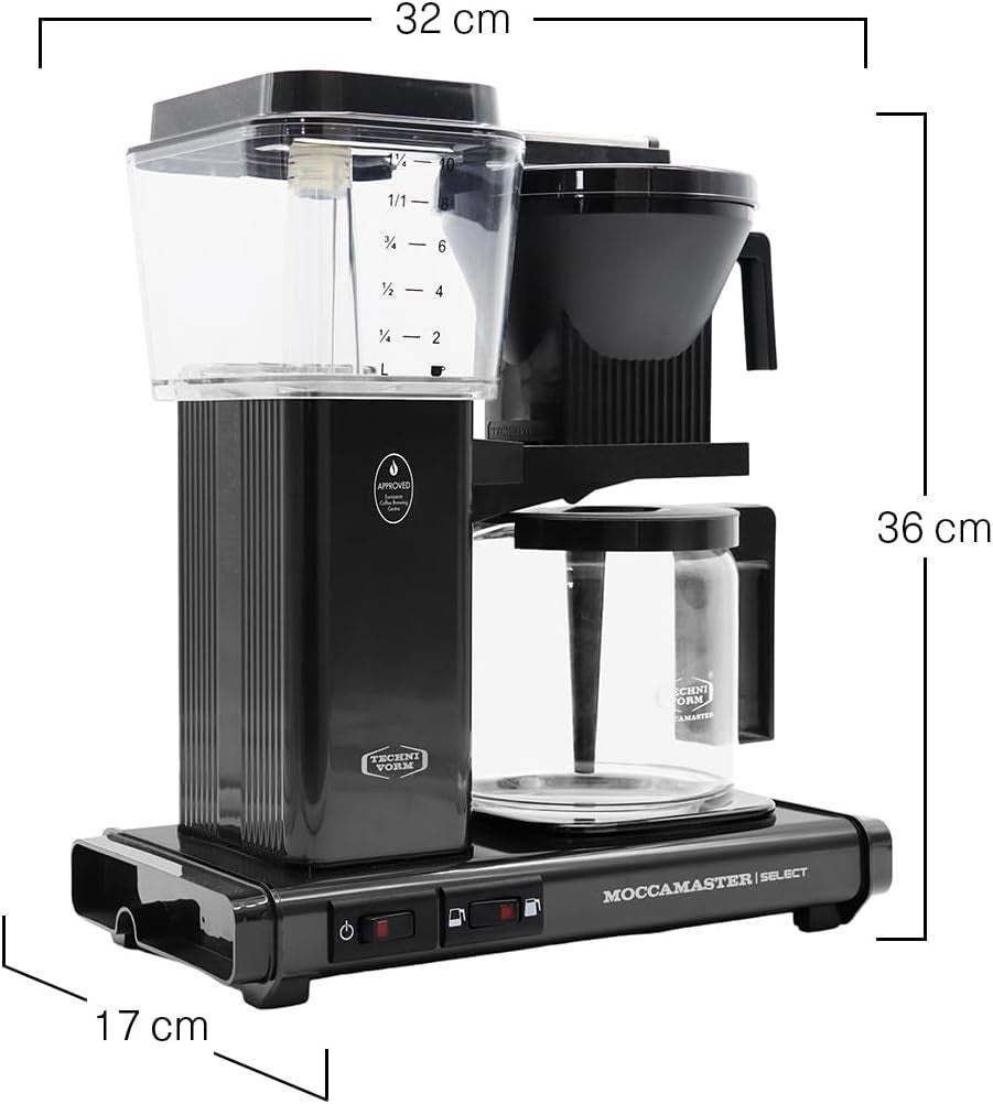 Premium Filter Coffee Machine 1.25L | Fast Brew Quiet Operation Aluminium Build