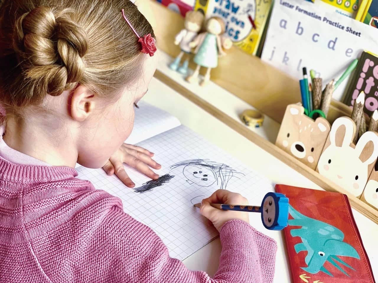 Children’s Desk & Chair Set with Storage Compartments & Pencil Organisers