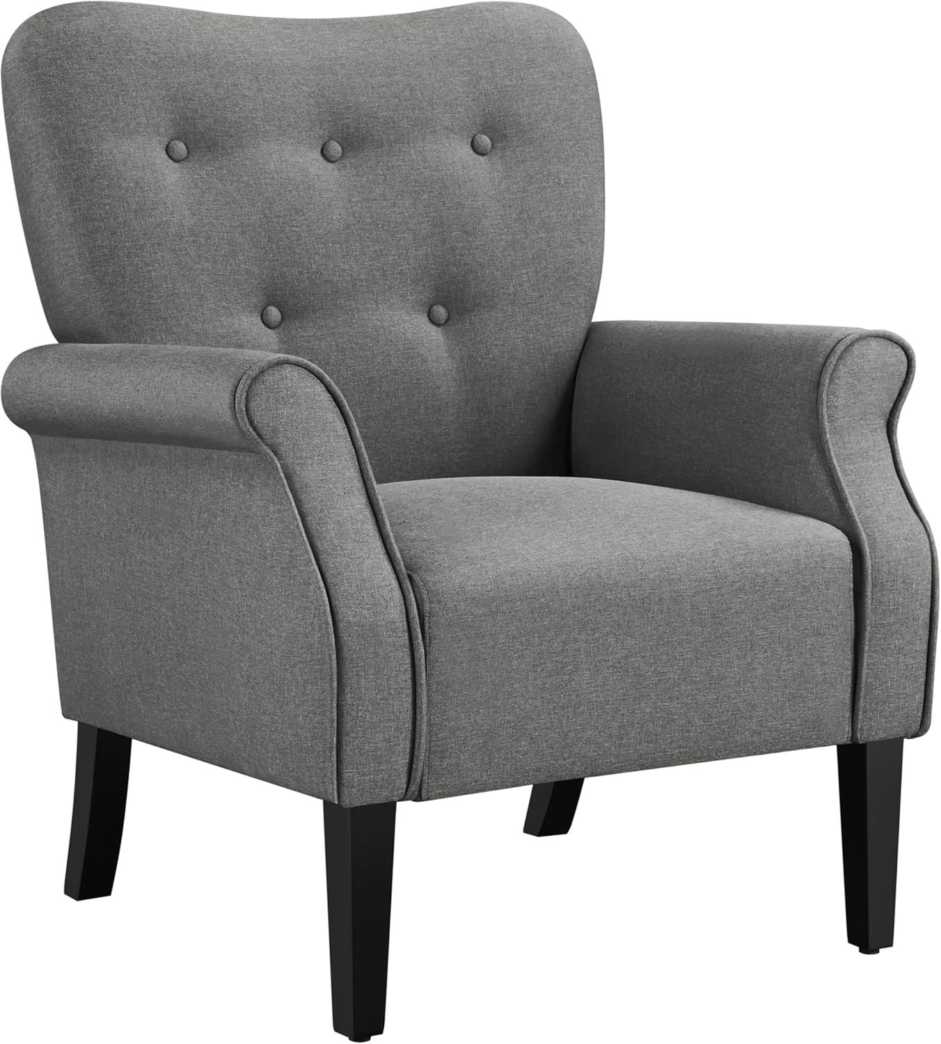 Dark Grey Modern Tub Chair Accent Armchair Padded High Back Living Room