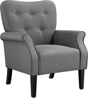 Dark Grey Modern Tub Chair Accent Armchair Padded High Back Living Room