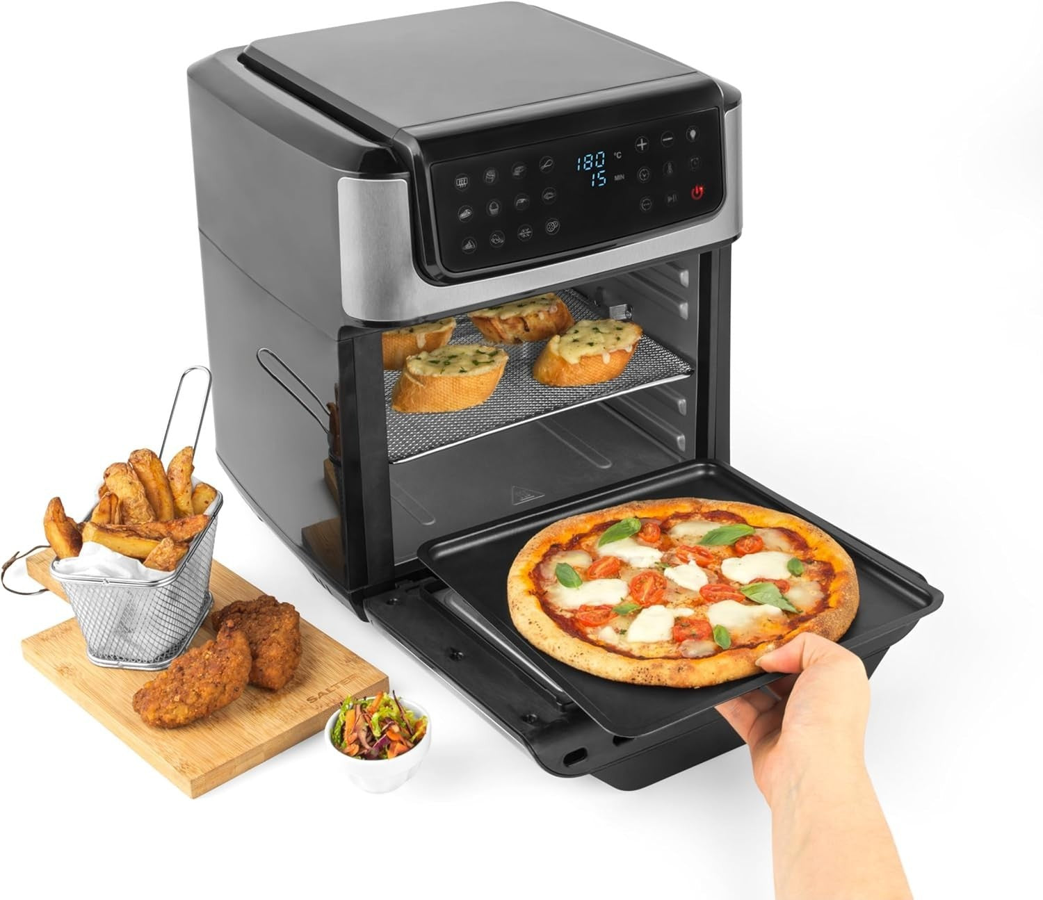 12L Digital Air Fryer Oven | 12 Presets, Rotisserie, 3 Racks, No Preheat, LCD