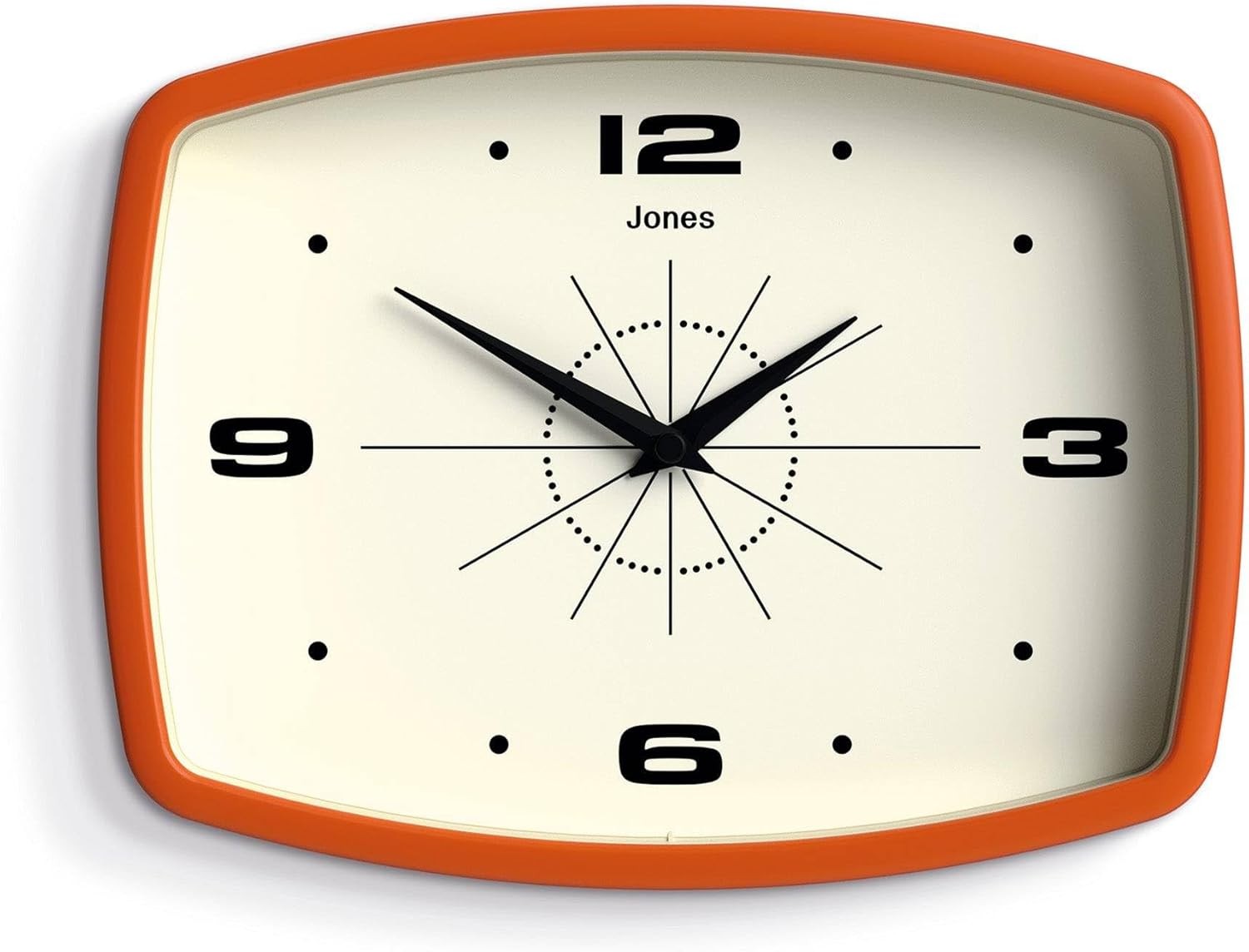 Retro 25cm Wall Clock Rectangular Silent Modern Home Kitchen Office Decor