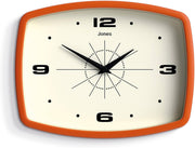 Retro 25cm Wall Clock Rectangular Silent Modern Home Kitchen Office Decor