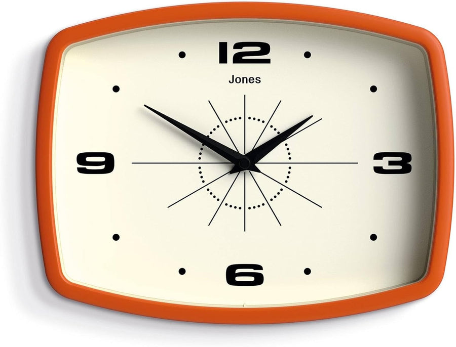 Retro 25cm Wall Clock Rectangular Silent Modern Home Kitchen Office Decor