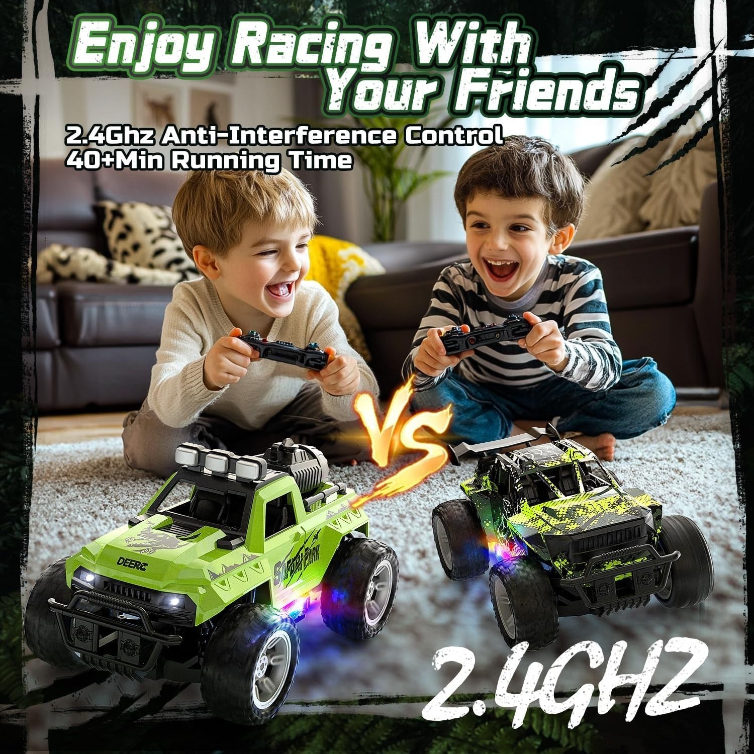 1:18 RC Car Fog Mist LED Lights 4WD Monster Truck Off-Road Toy Kids 8+