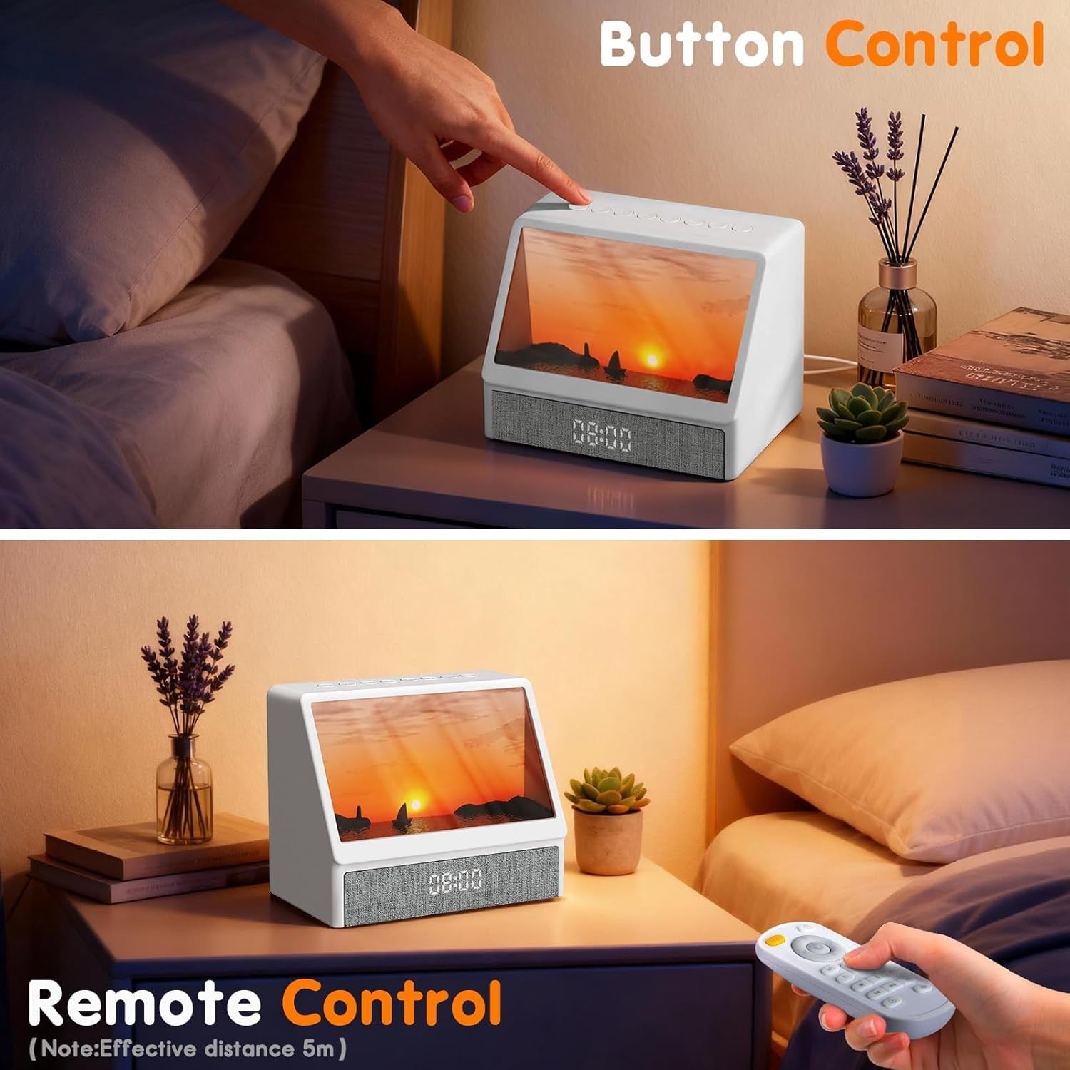 Sunrise Alarm Clock White Noise Wake Up Light Bluetooth Speaker Remote