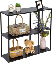 Black 3 Tier Metal Console Table with Shelves - Space-Saving, Durable, Multi-Use
