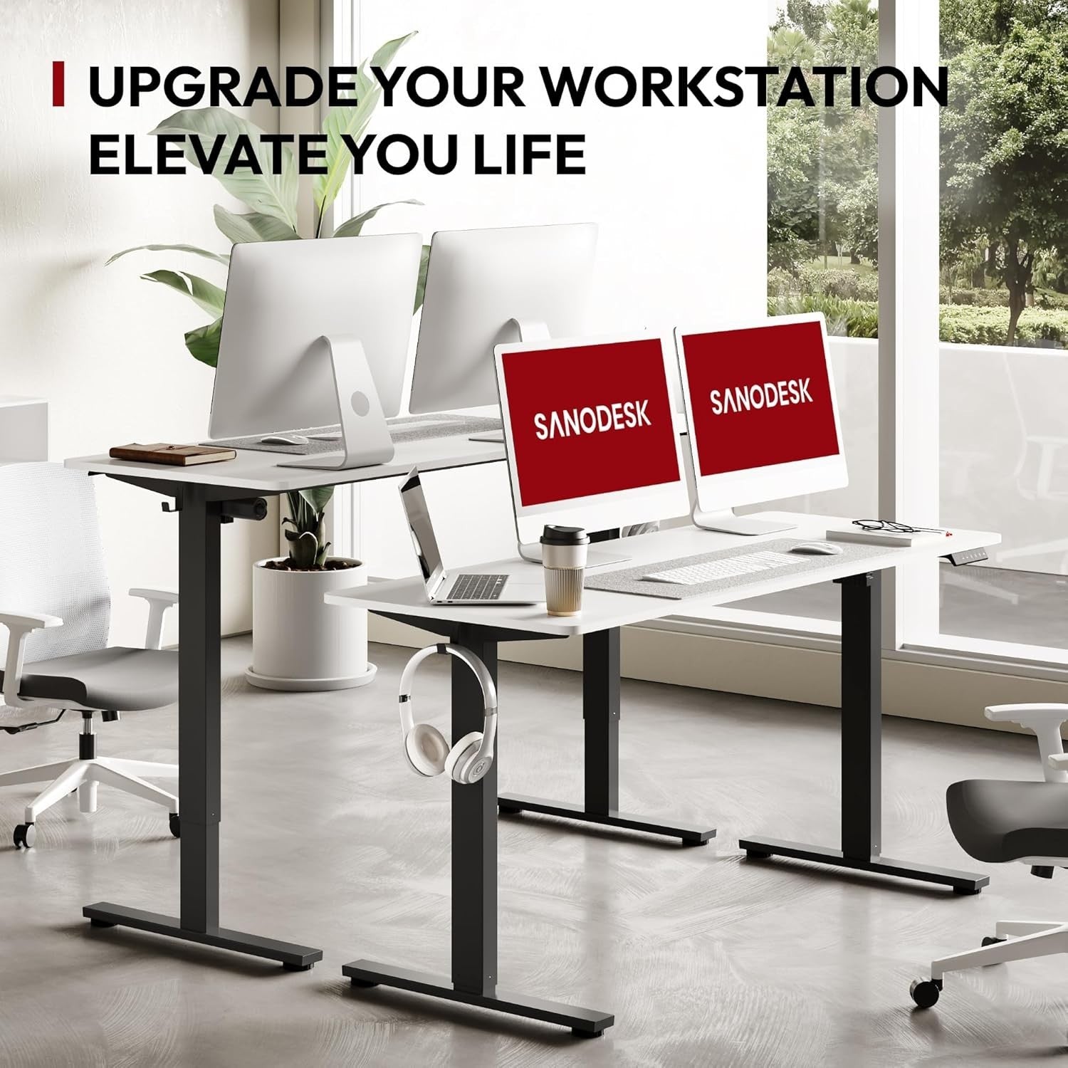 Electric Standing Desk 160x80cm Adjustable Sit Stand Table with Memory Panel