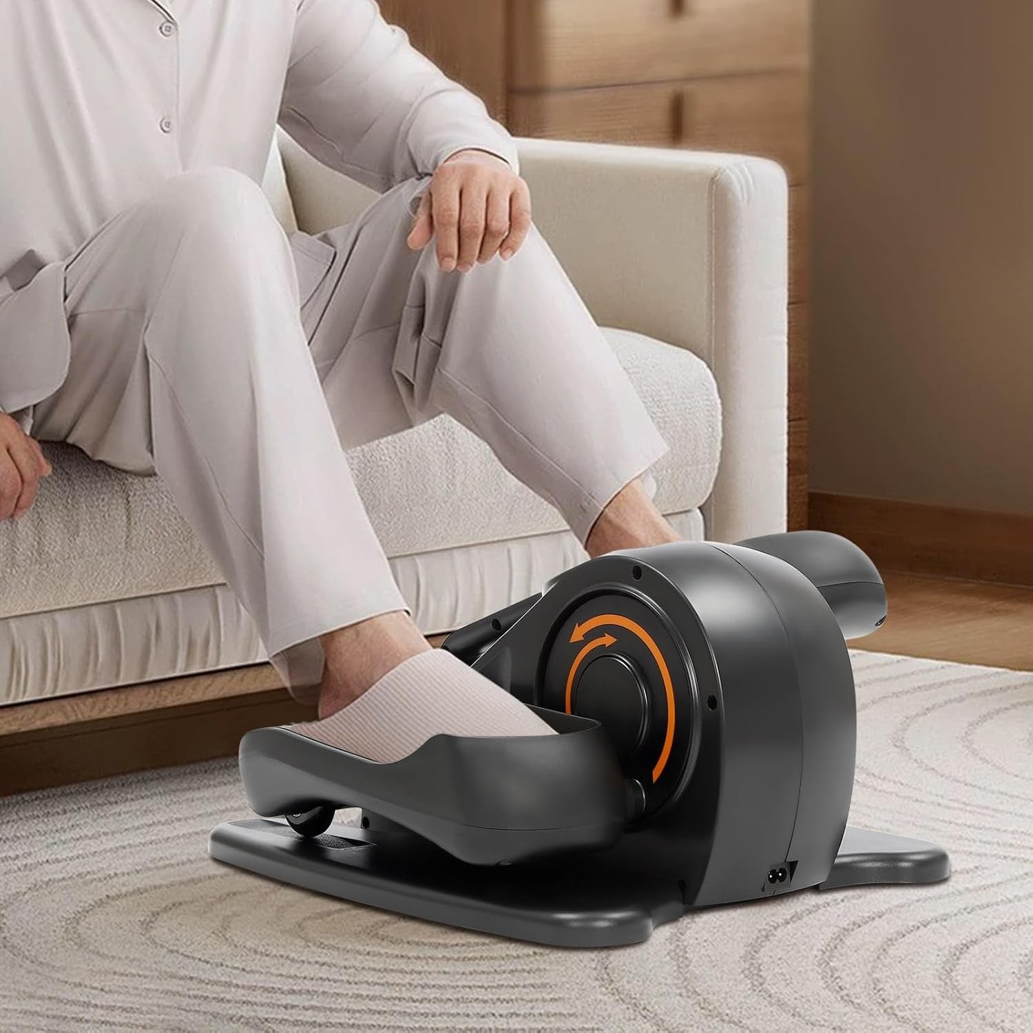 Under Desk Elliptical Trainer Quiet Electric Pedal Exerciser Remote LCD