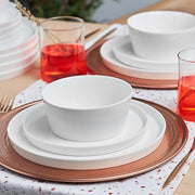 18 Piece Bone China Dinner Set for 6 Grey Plates Bowls Modern Crockery