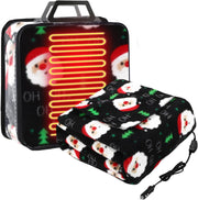 12V Heated Car Blanket Electric Travel Throw Temperature Control Emergency