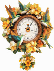 3D Wooden Hummingbird Clock Puzzle, Mechanical Wreath Craft Kit, Home Decor