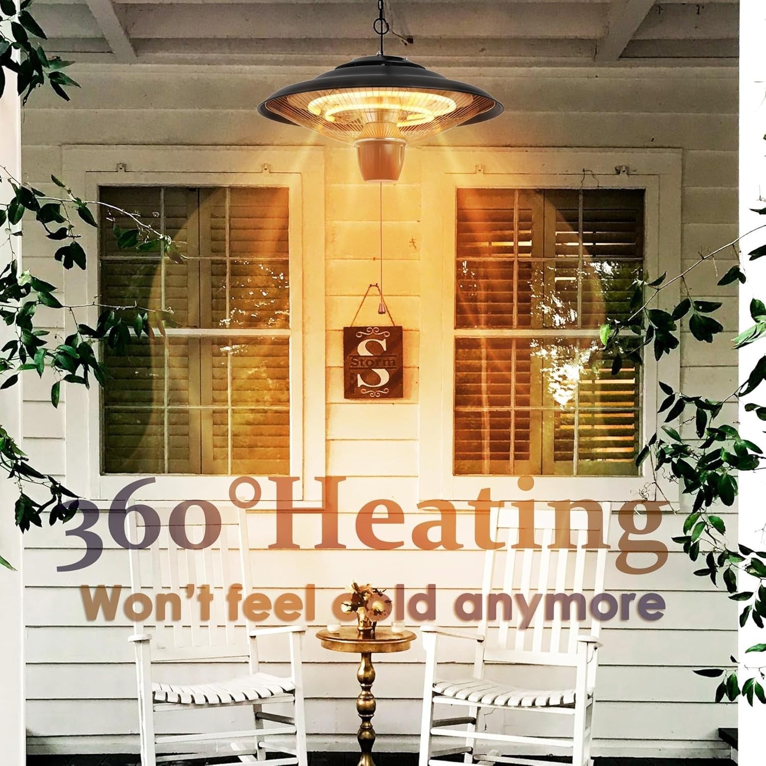 Ceiling Mounted Patio Heater 2000W Fast Heat Indoor Outdoor Waterproof