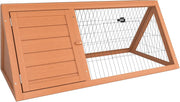 Triangle Rabbit Hutch Outdoor Wooden Guinea Pig Cage Secure Run Enclosure