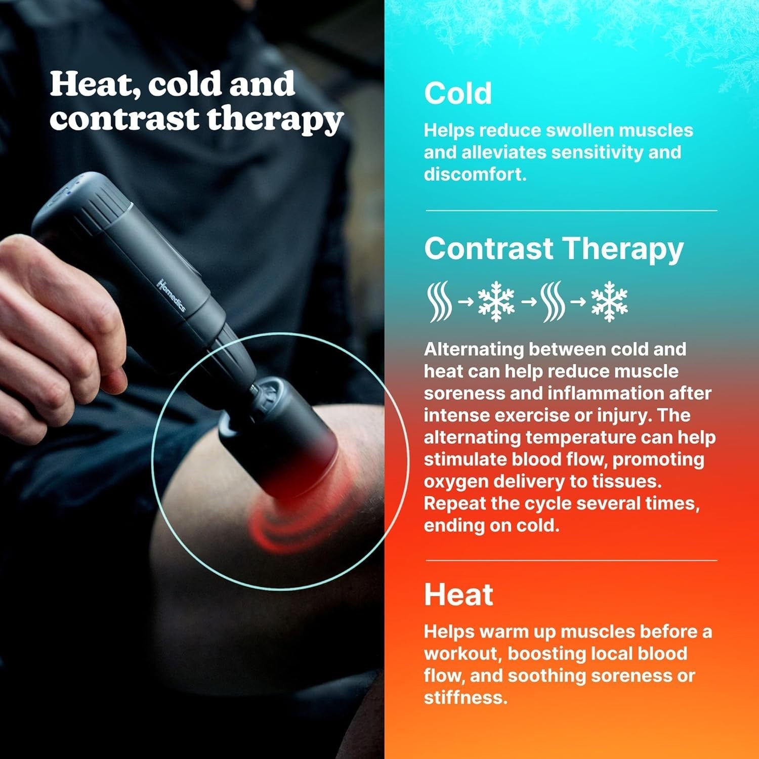 Hot & Cold Massage Gun Deep Tissue Percussion Rechargeable Muscle Recovery