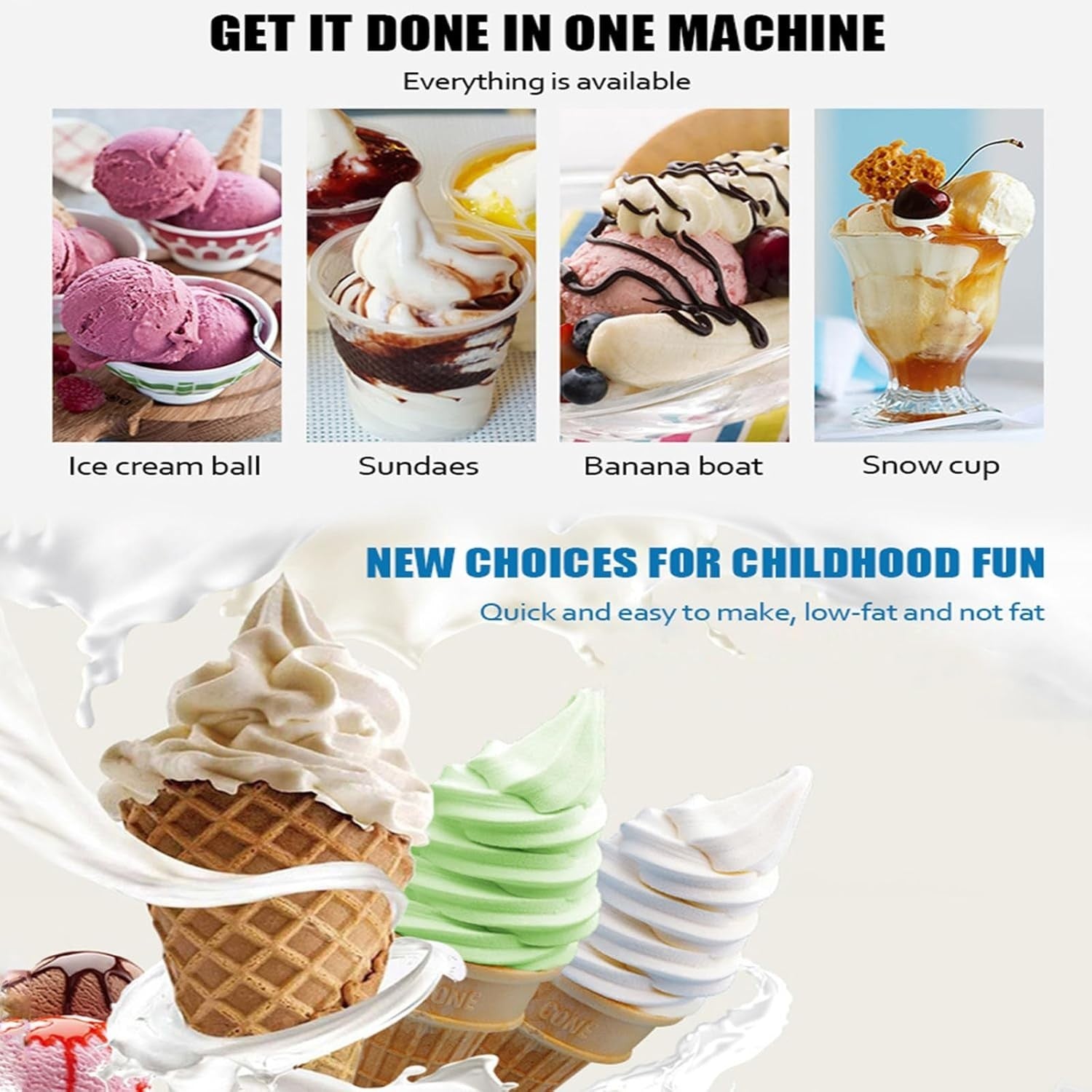 Automatic Ice Cream Maker With Compressor 1L Soft Serve Gelato Machine