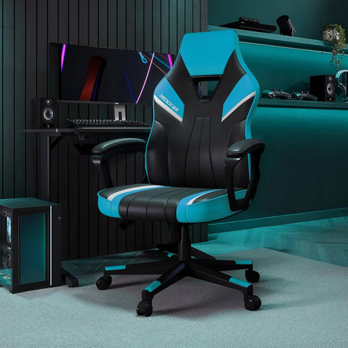 Ergonomic Gaming Chair High Back Wide Seat Adjustable Blue