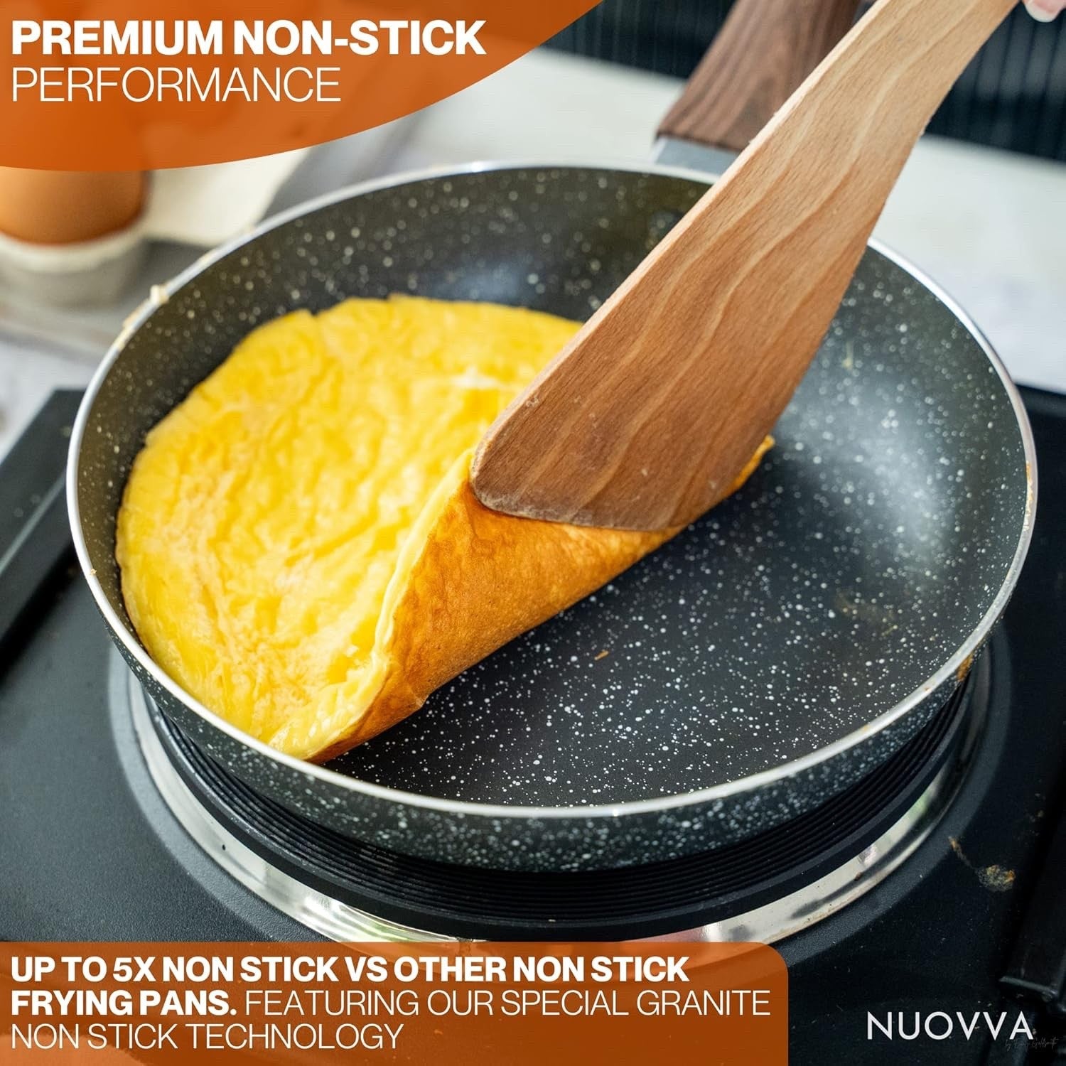 8pcs Marble Non Stick Cookware Set with Lids – Induction & Gas Safe Pots