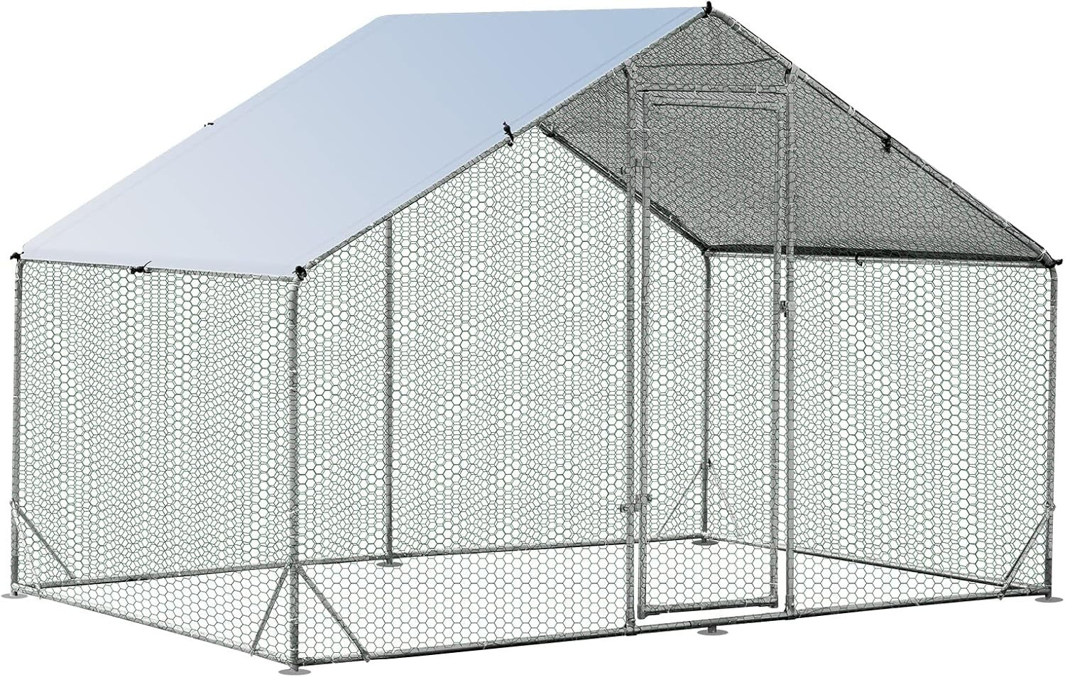 Walk In Chicken Run Galvanised Steel Enclosure Waterproof Roof 3x2m