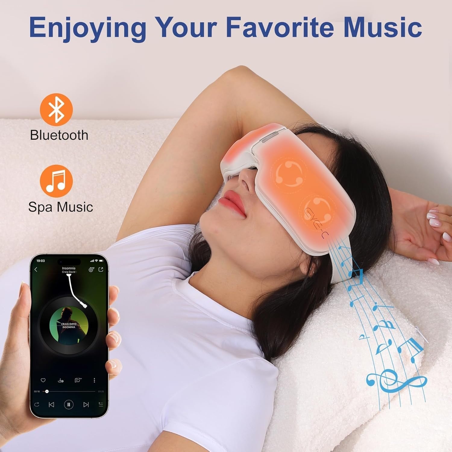 Rechargeable Heated Eye Massager Foldable Vibration