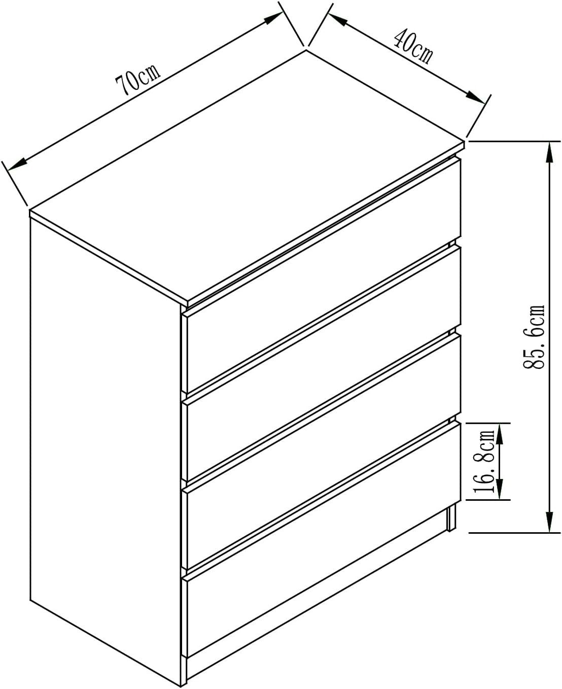 High-Gloss 4-Drawer Wooden Chest | Sleek Storage Organizer for Bedroom & Living