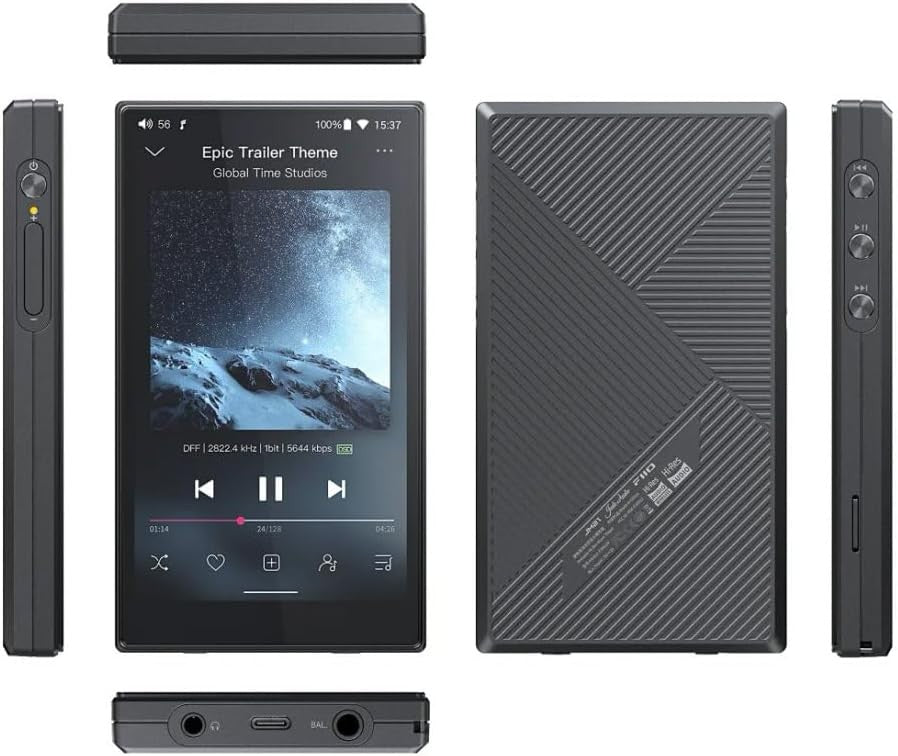 Digital Audio Player 4GB RAM 64GB Storage HiFi Music Black