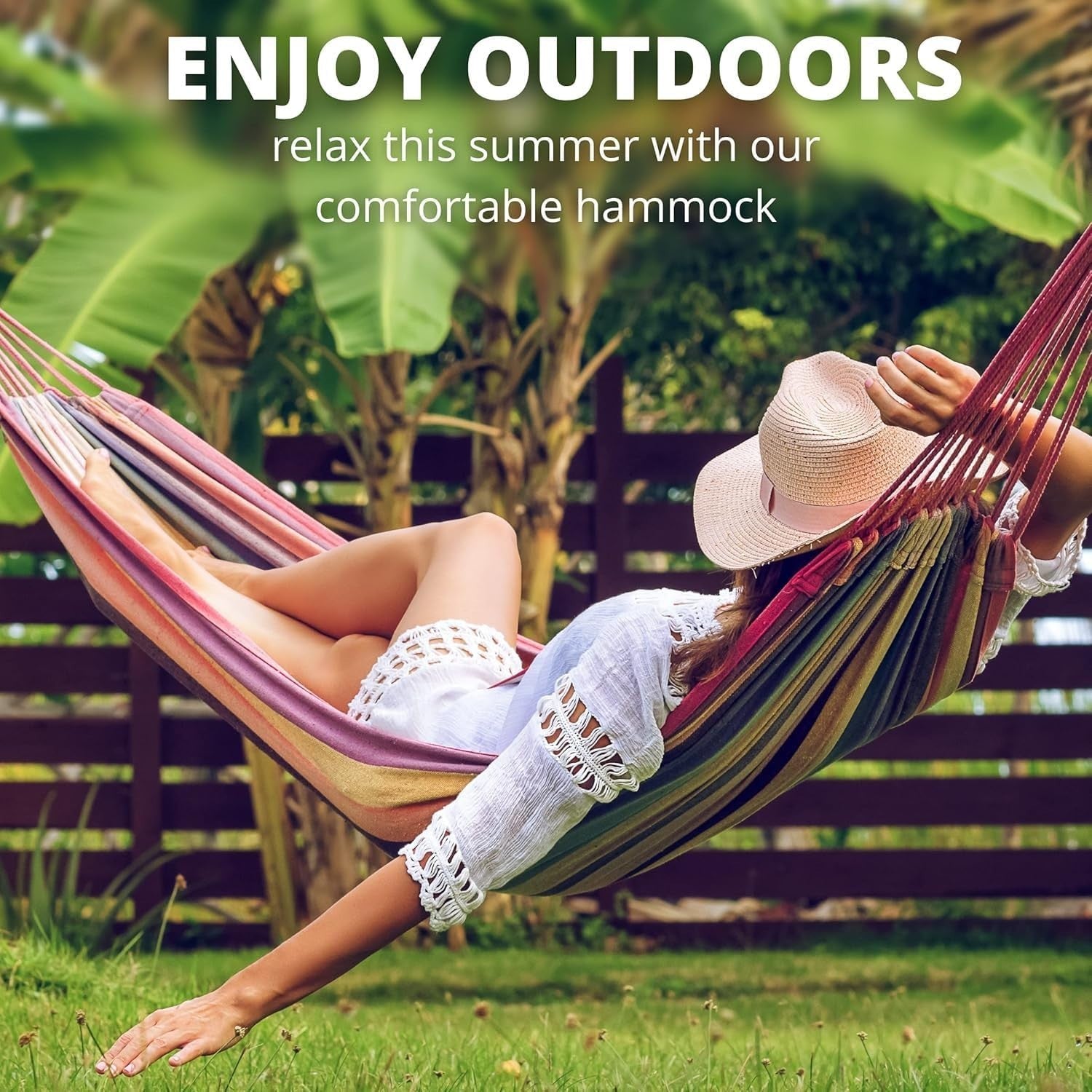 2 Person Camping Hammock with Mosquito Net & Rain Tarp, Lightweight Waterproof