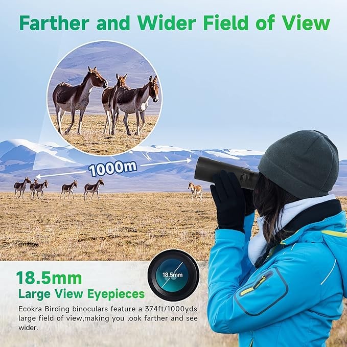 12x42 HD Waterproof Binoculars with Phone Adapter | Clear Low-Light Vision