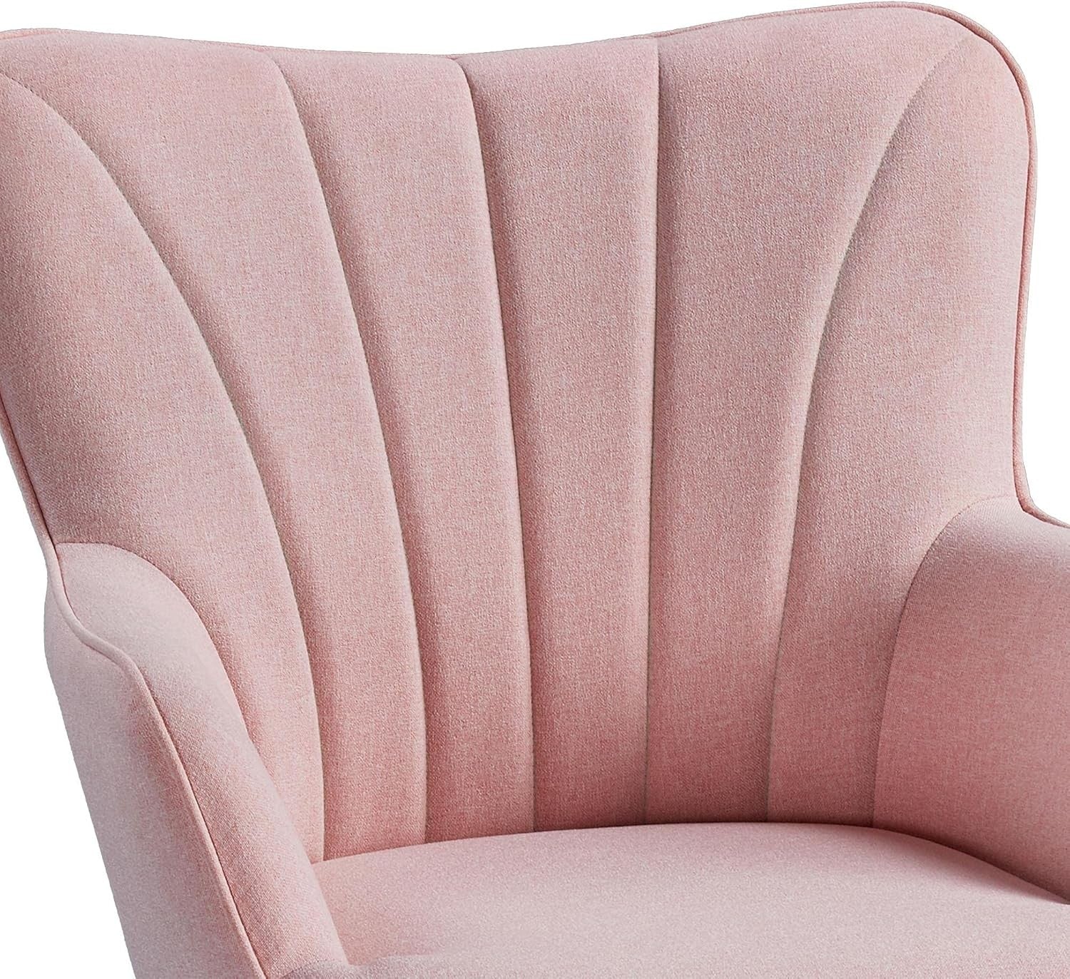 Beige Tub Chair Upholstered Accent Armchair with High Back Comfort