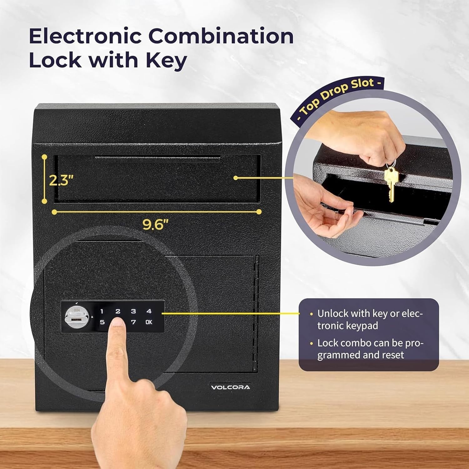 Cash Drop Box Digital Keypad Lock Wall Mount Deposit Safe Mailbox