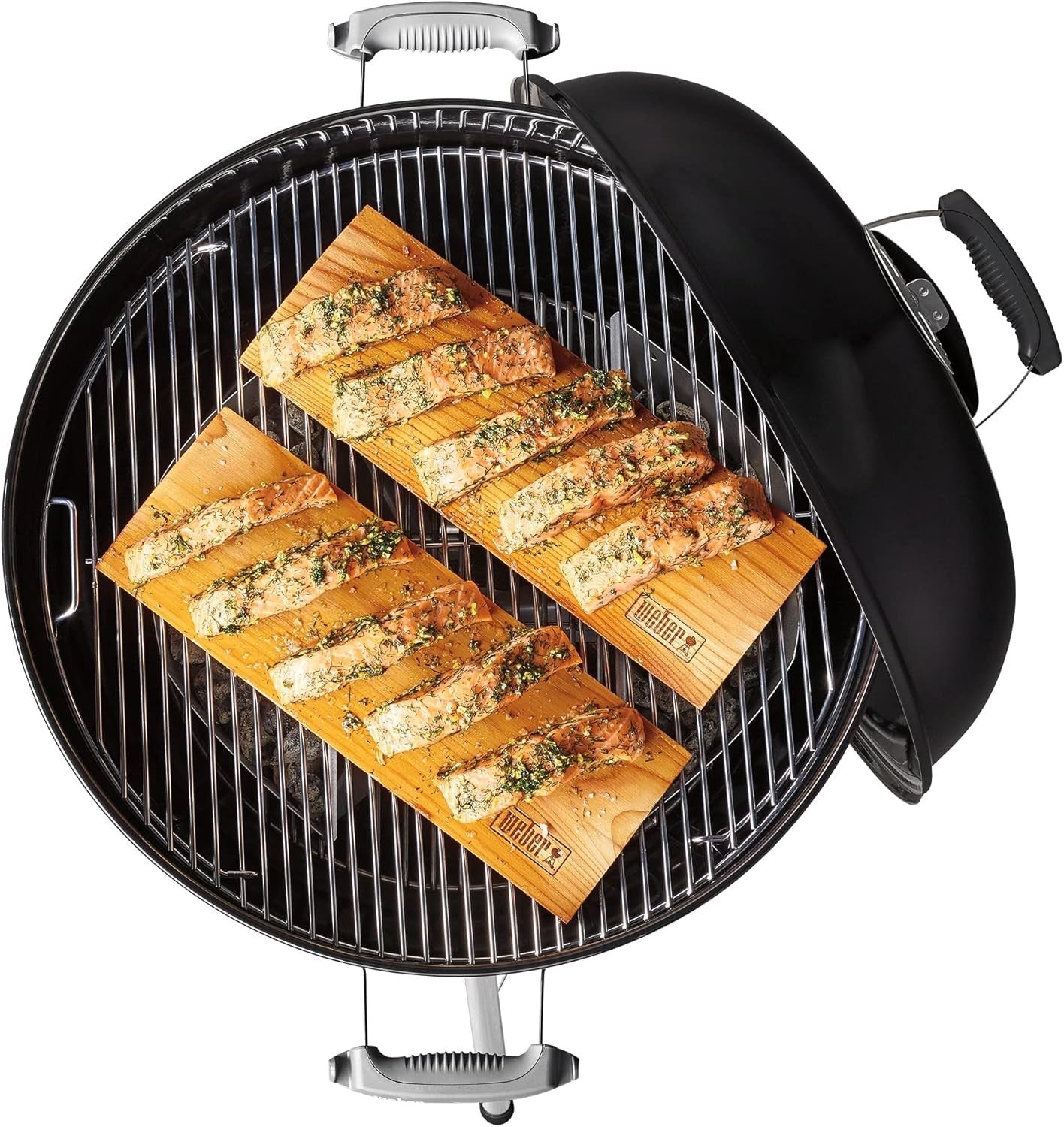 47cm Charcoal Kettle BBQ Grill with Lid Thermometer Tripod Stand Outdoor Cooking