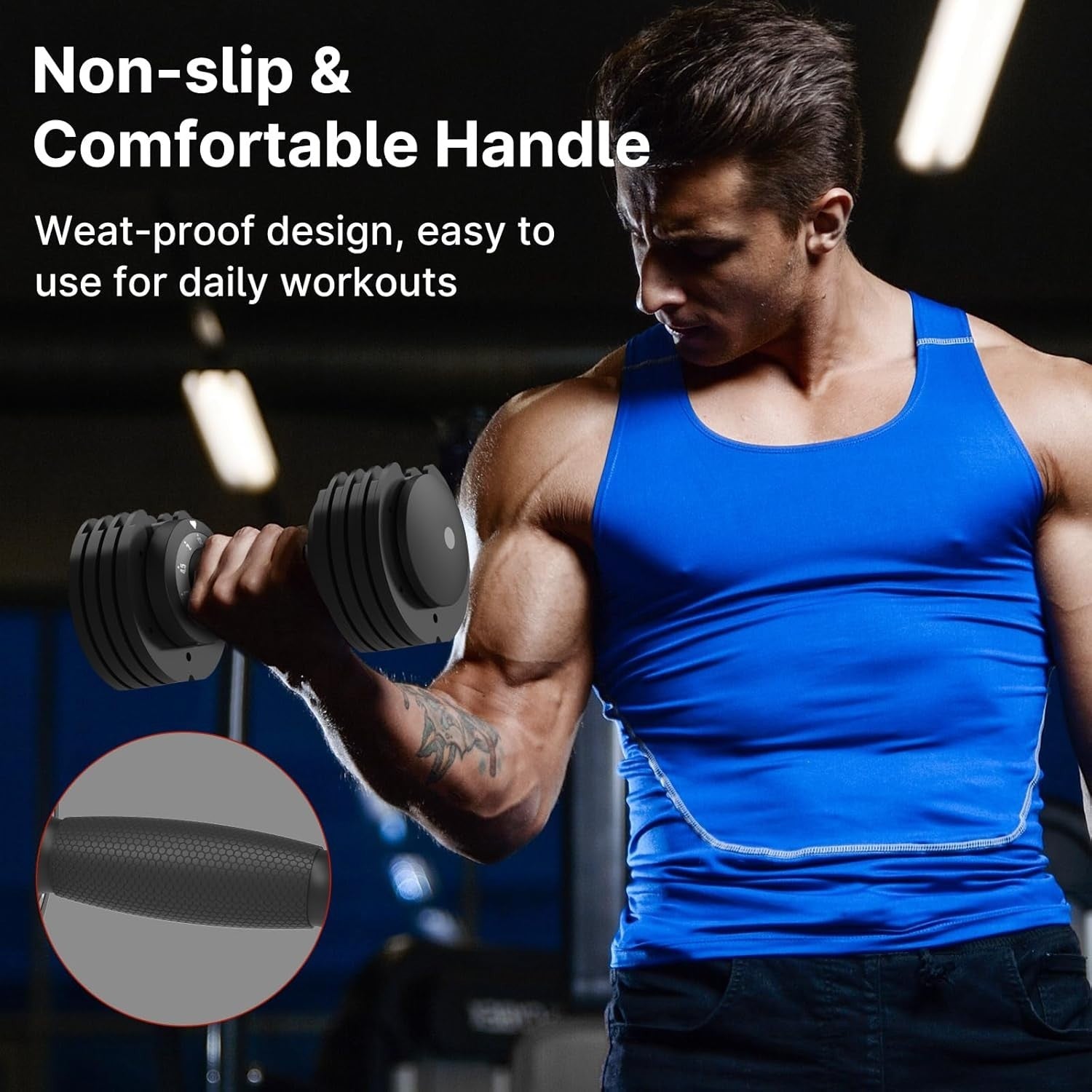 12kg Adjustable Dumbbell Set Pair 5-in-1 Quick Dial Non-Slip Home Gym