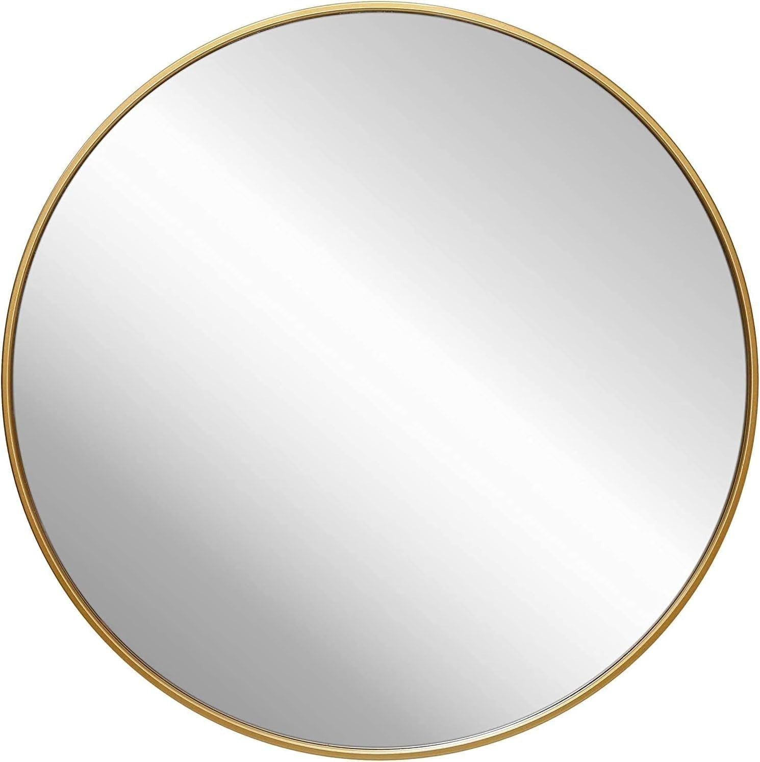 Gold Round Wall Mirror 80cm Metal Frame Bathroom Vanity Entryway Modern