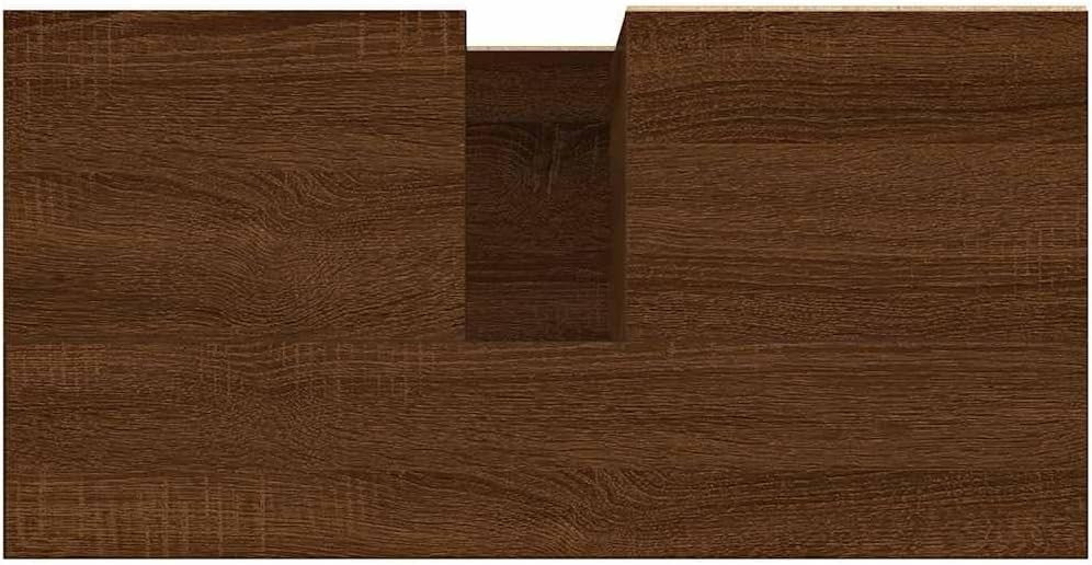 Modern Oak Brown Bathroom Vanity Cabinet 65cm Under Sink Storage Unit Drawers
