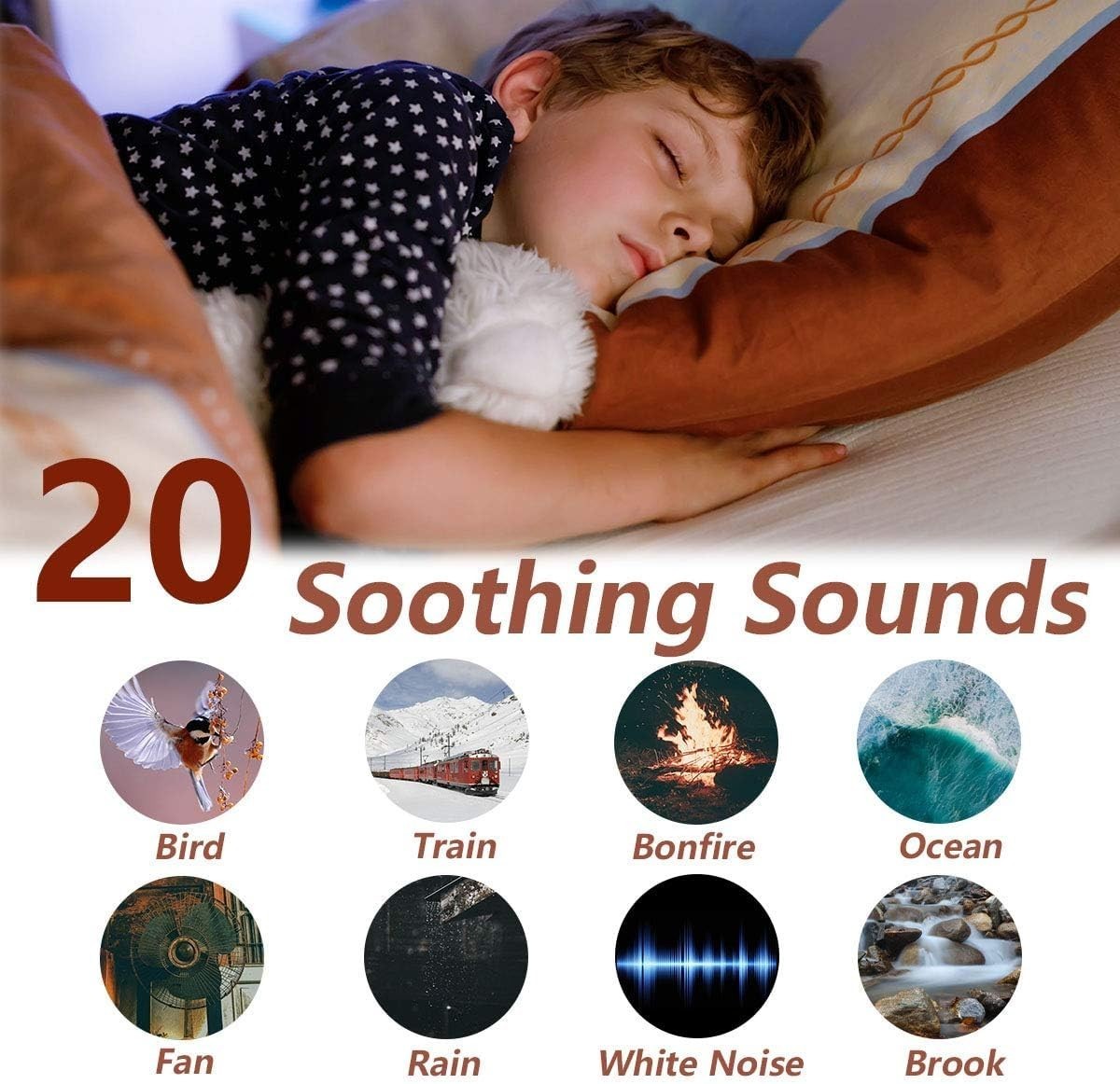 White Noise Sleep Sound Machine 40 Soothing Sounds Timer Baby Adult