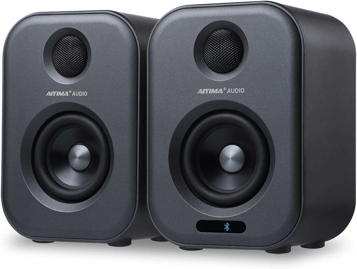 Powerful 80W Bluetooth 5.3 Bookshelf Speakers 2.0 Channel HiFi Sound System