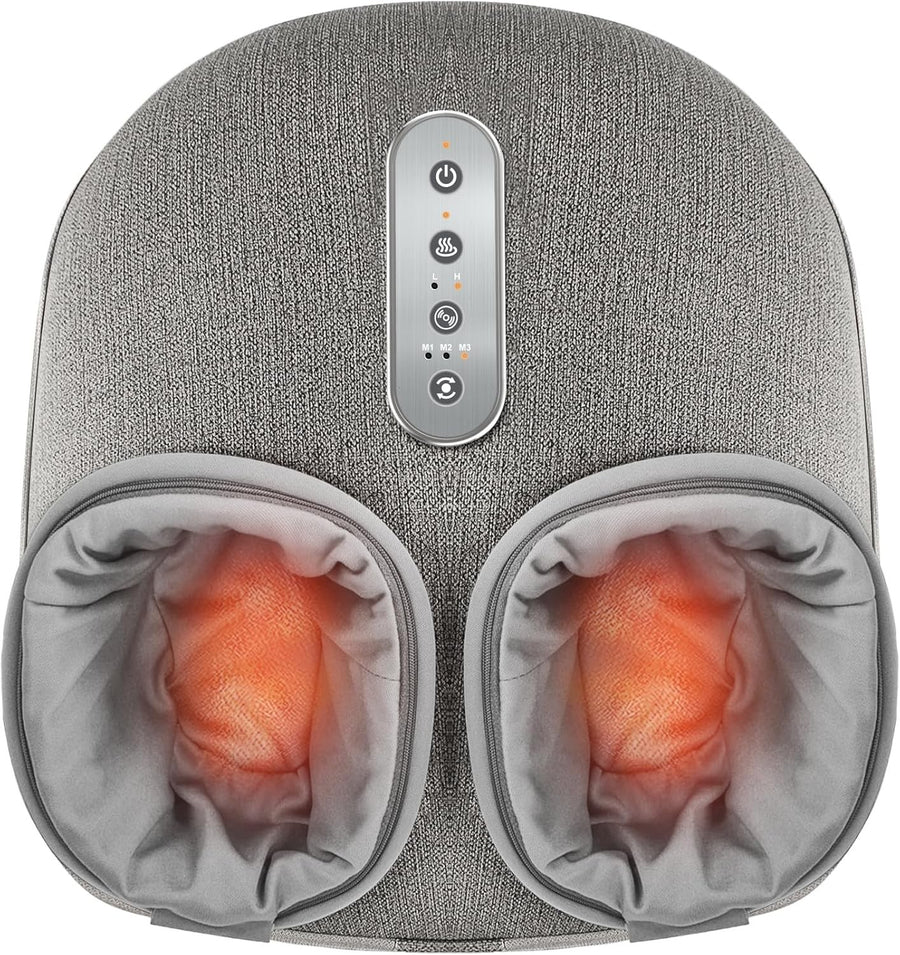 Foot Massager with Heat & Deep Kneading, Adjustable Intensity for Pain Relief