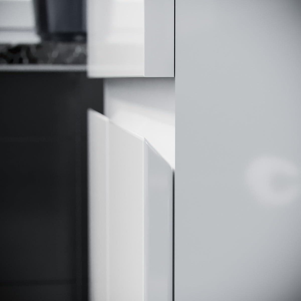 500mm White Bathroom Vanity Unit with Basin 2 Drawer Gloss Sink Cabinet