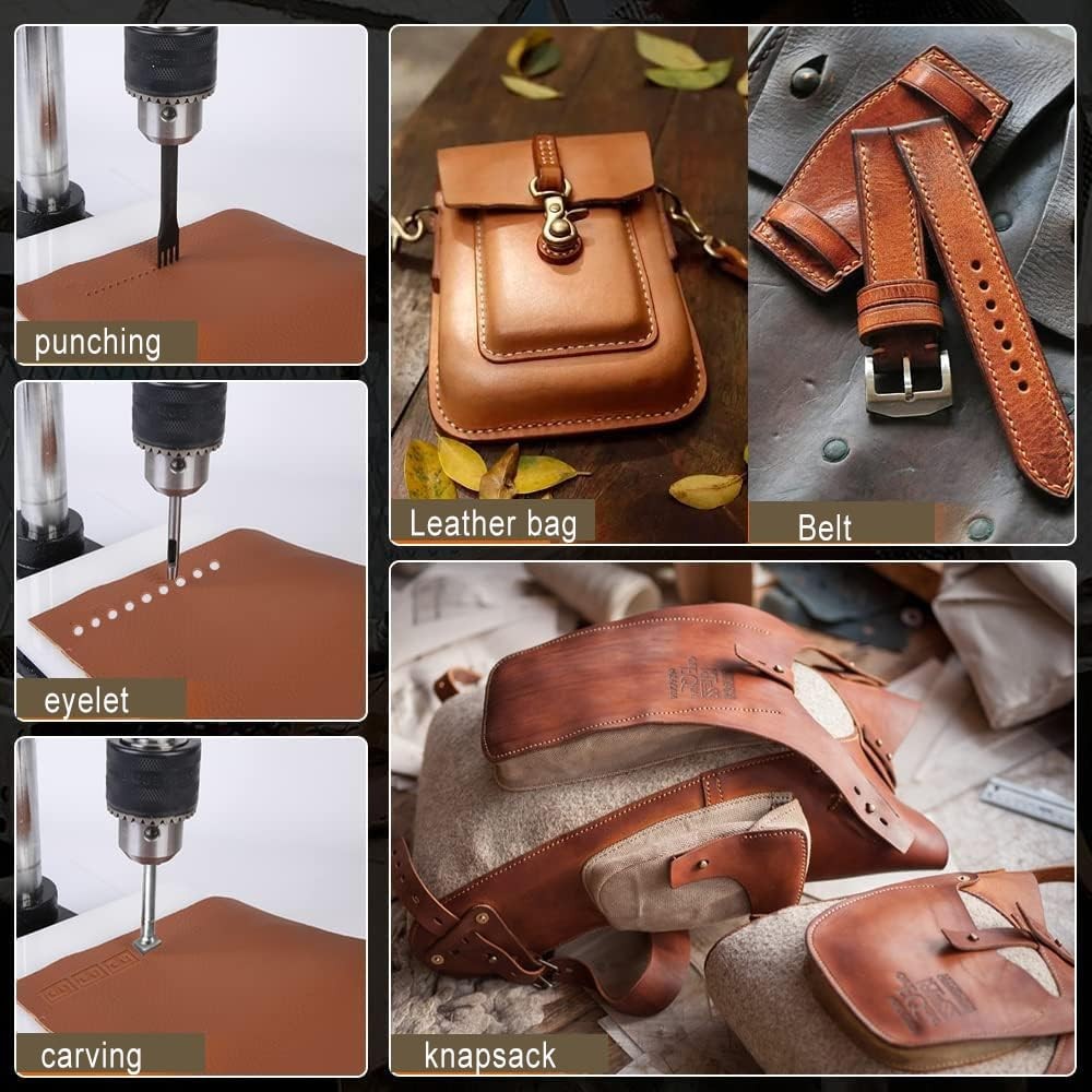 Leather Hole Punch Machine Manual Press 1.5–13mm Heavy Duty Craft Tool