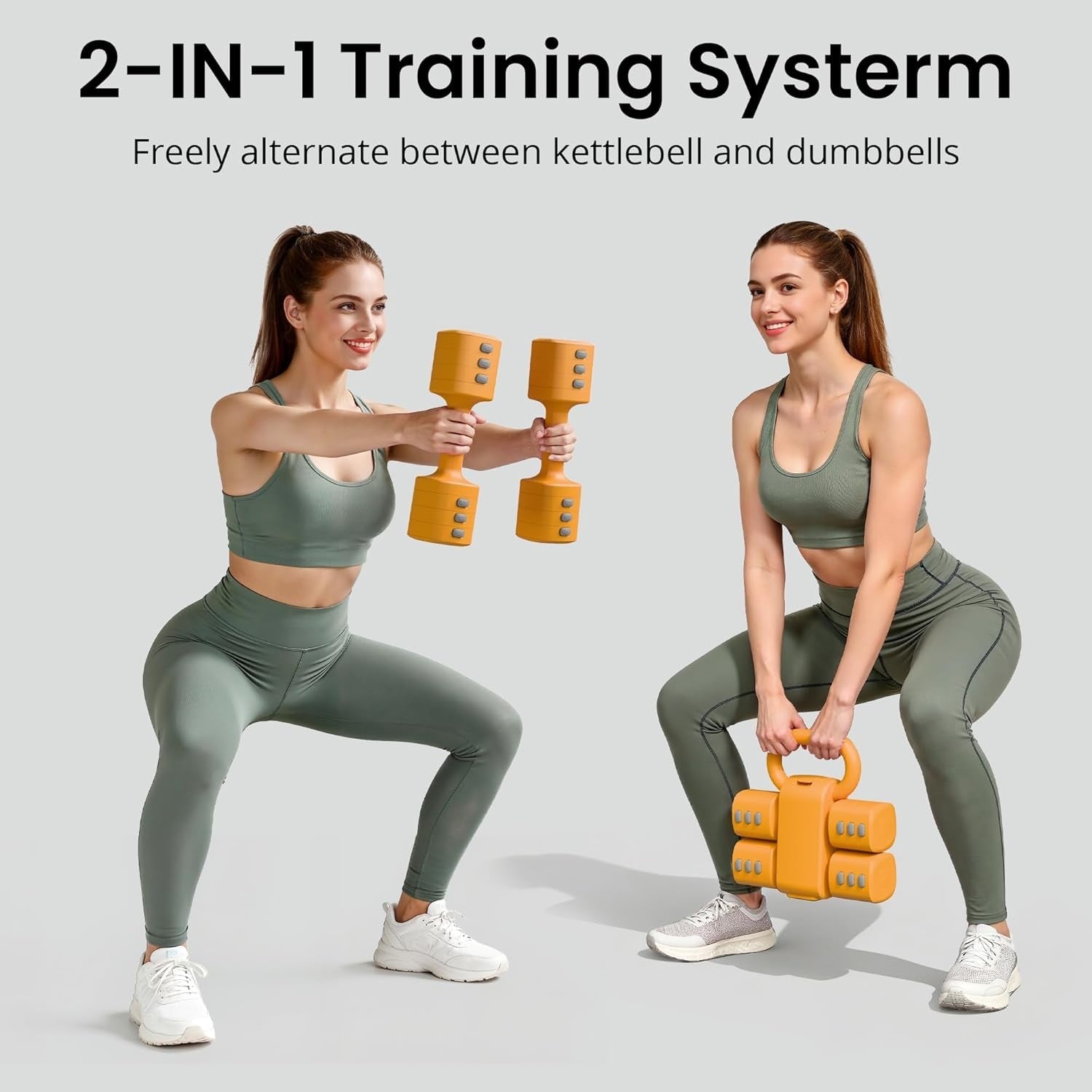 2-in-1 Adjustable Dumbbell Kettlebell Set Quick Change 2.2–5.5lb