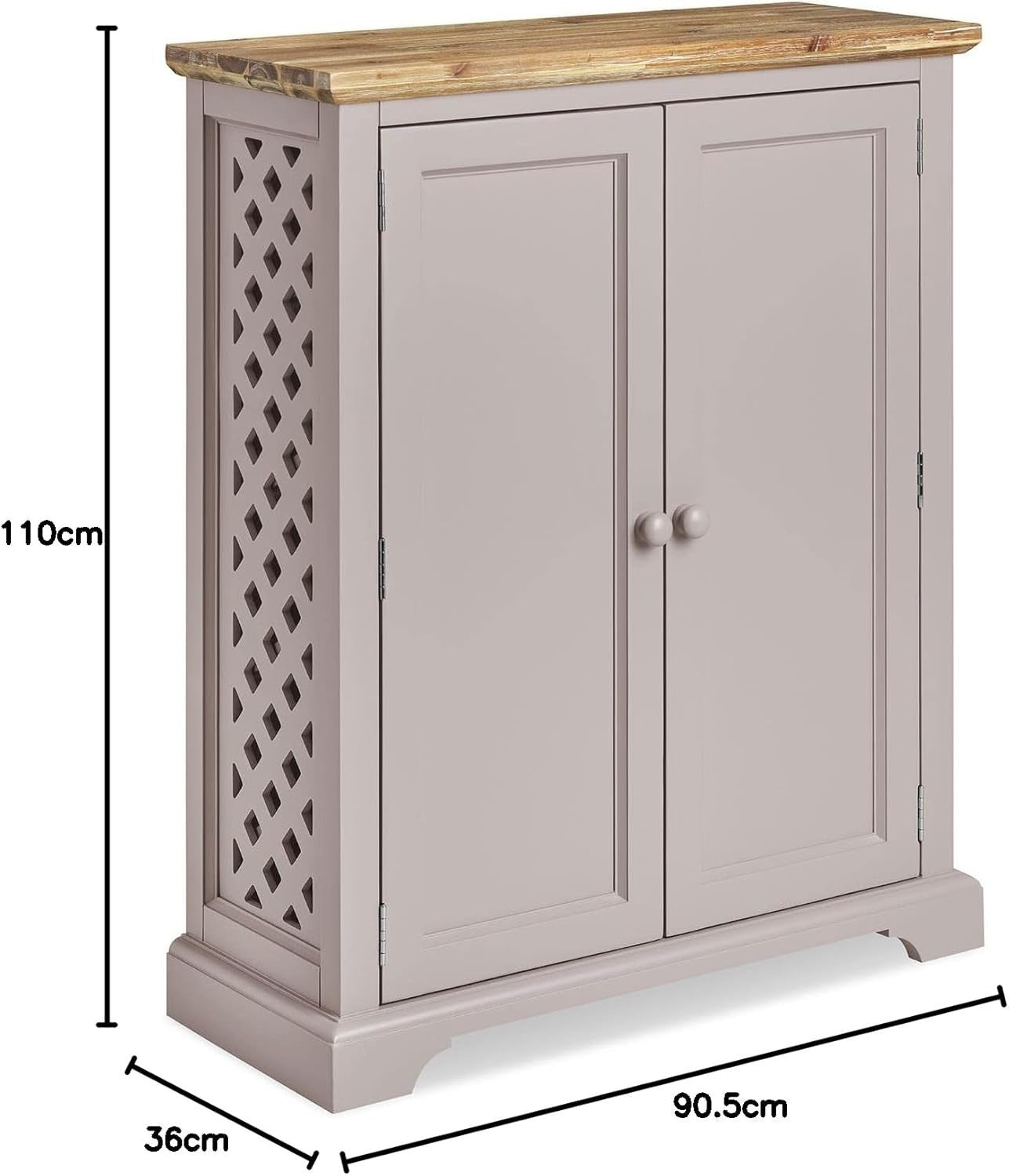 Truffle Wooden Shoe Cabinet with Adjustable Shelves & Airflow Doors