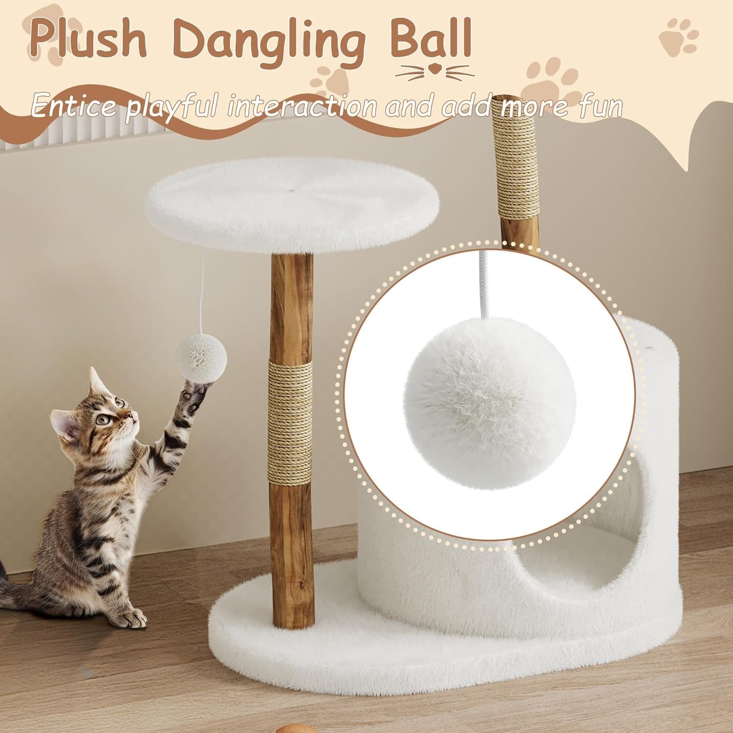 Large Cat Tree Tower 117cm With Condo Basket Cave Scratching Post Indoor
