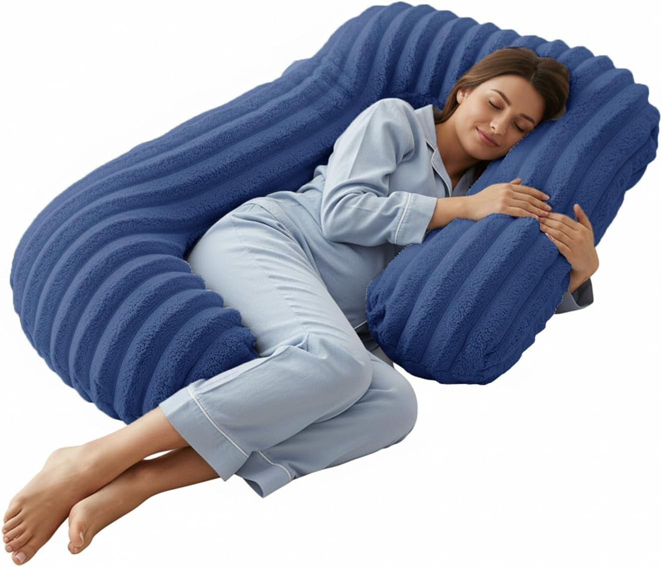 52" Pregnancy Body Pillow Full Length Faux Fur Side Sleeper Support